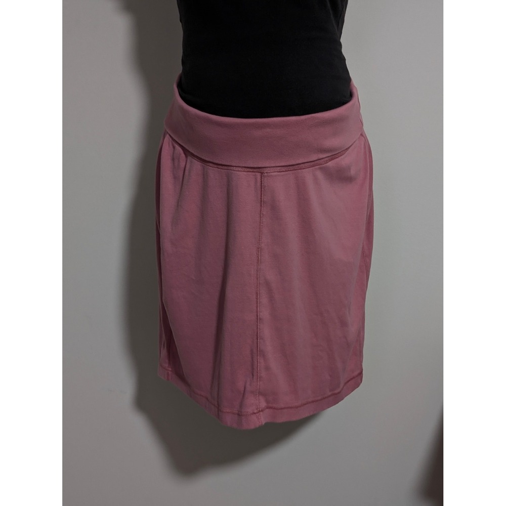Old Navy Maternity Skirt Womens Pink Stretch Knit Fold Over Waistband Small